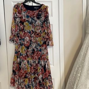 Donna Ricco midi flower print dress